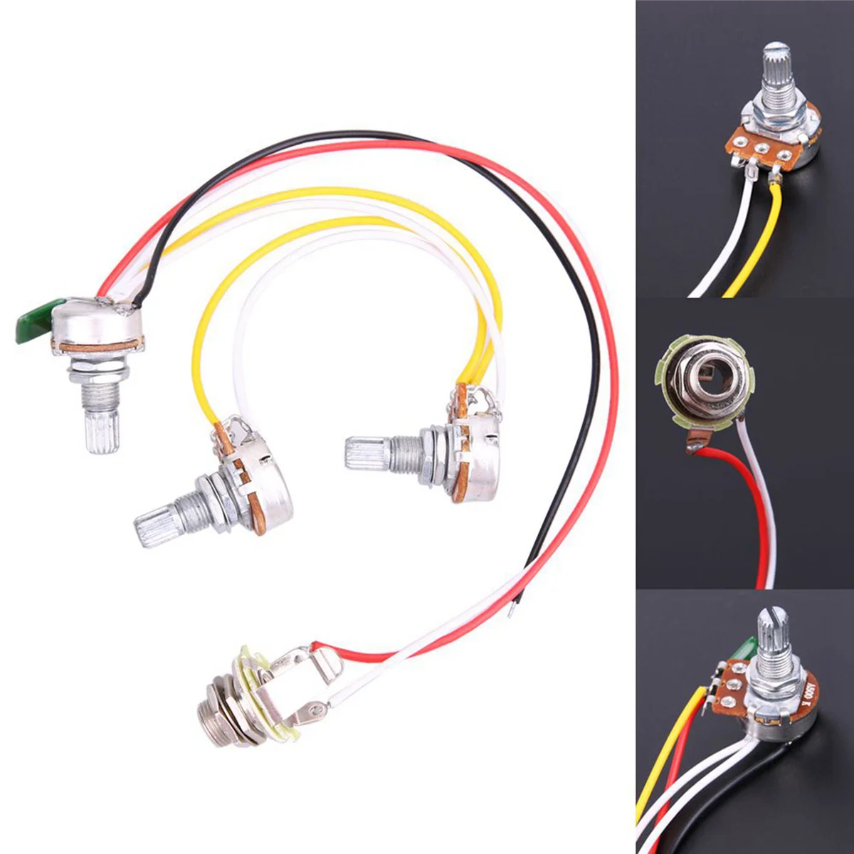 ABMO 5 Set of Bass Guitar Wiring Harness-Prewired with 3-500k Pots