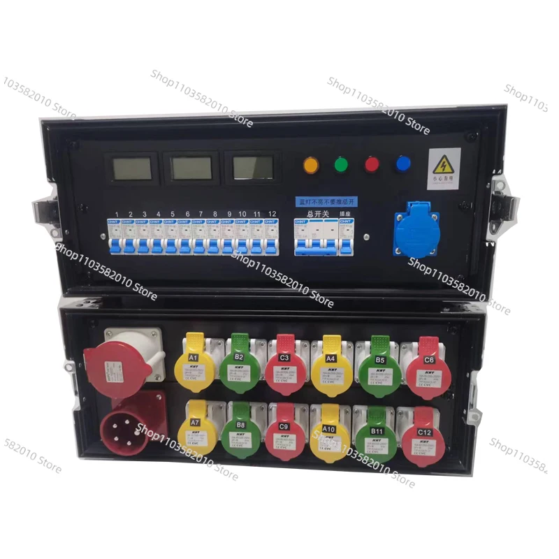 

12-контактная промышленная подключаемая коробка, светодиодная распределительная коробка с большим экраном и обратным ходом, портативная коробка