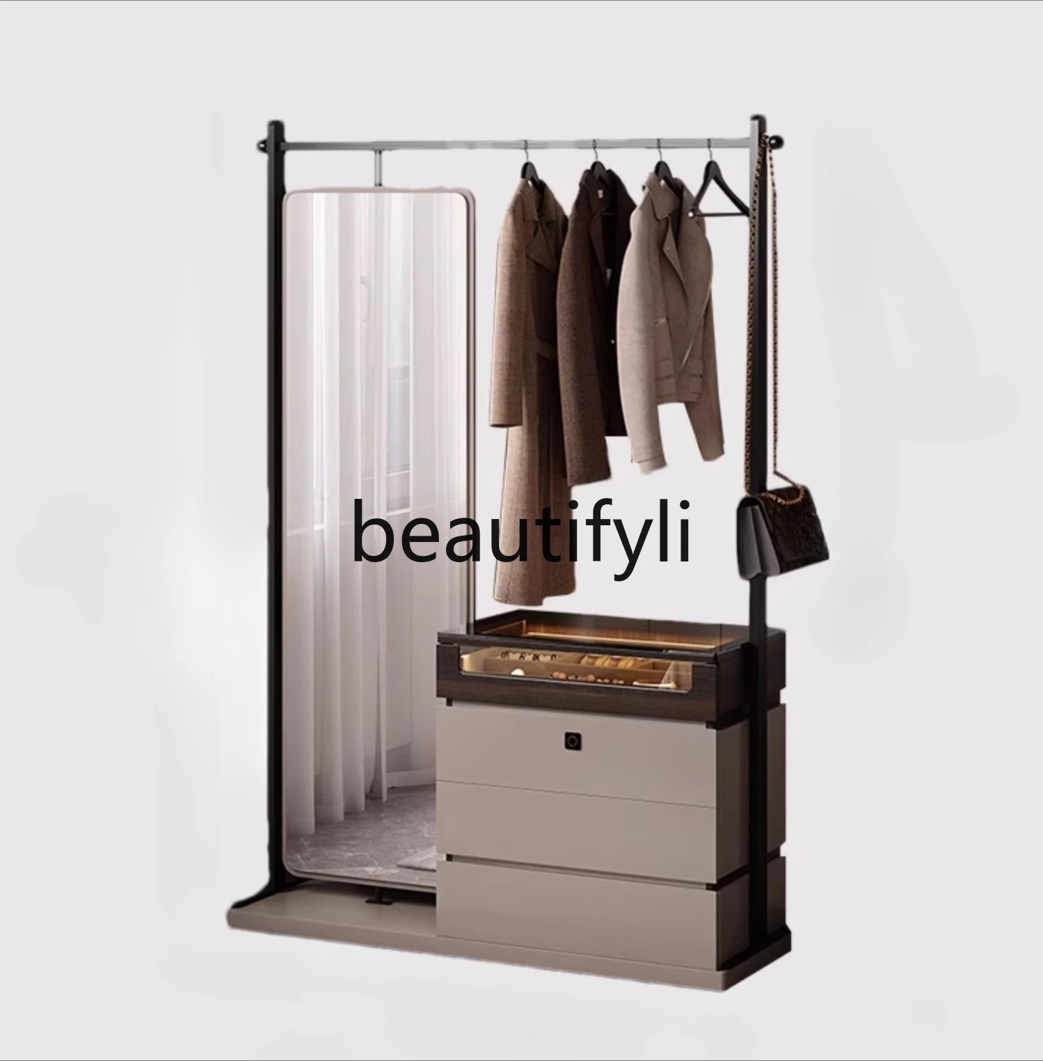 Minimalist chest coat rack integrated light luxury high-end bedside storage floor hanger