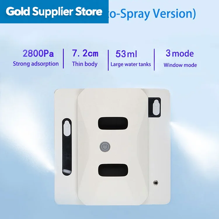 2800pa Suction Magnetic Glass Window Wiper Ultrasonic Water Spray Window Cleaners