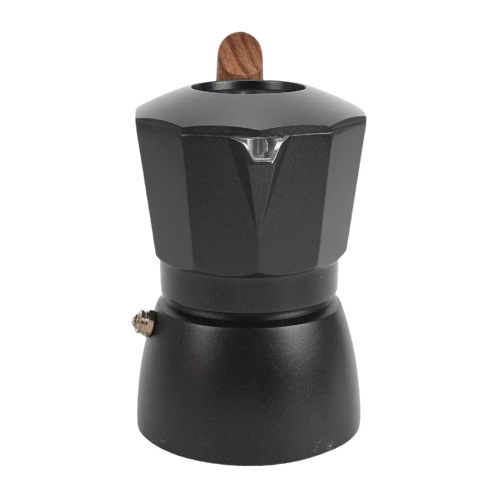 Aluminum Alloy Stovetop Coffee Maker 2 Cup Capacity Double Valves Stovetop Espresso Maker High Pressure Extraction 100ml Volume