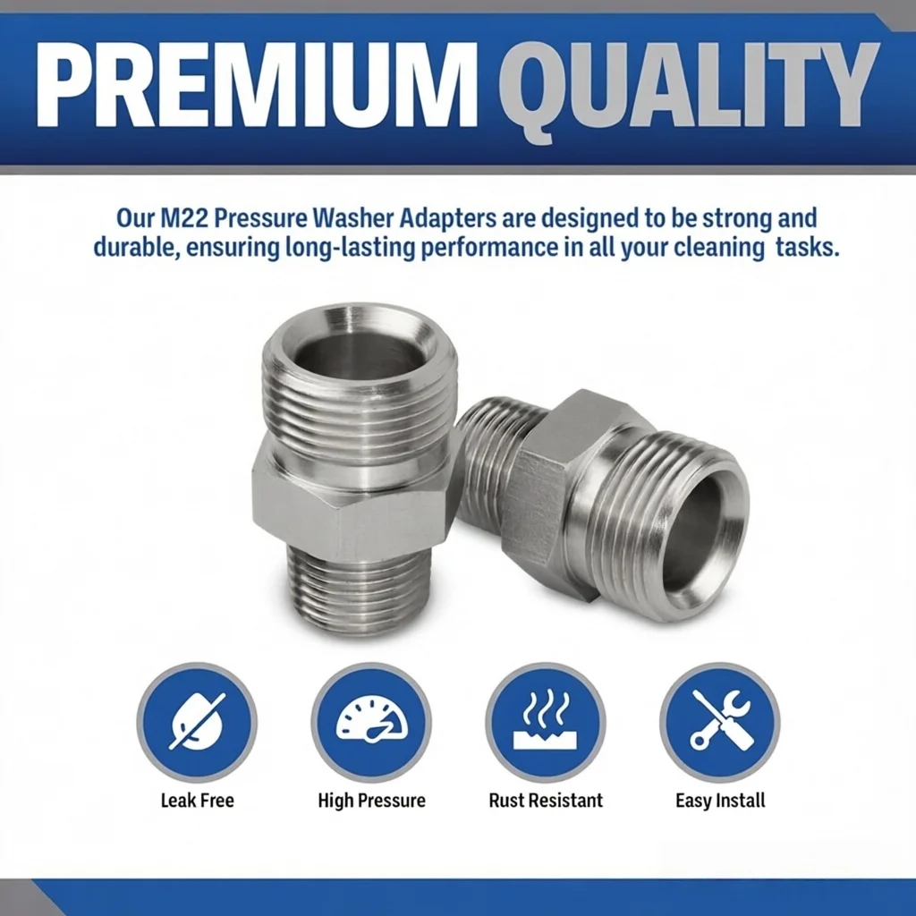 Car Wash Gun & Hose Connecter M22 To G1/4" M14 G3/8" Fitting Thread Male & Female Converter Stainless Steel - view 3