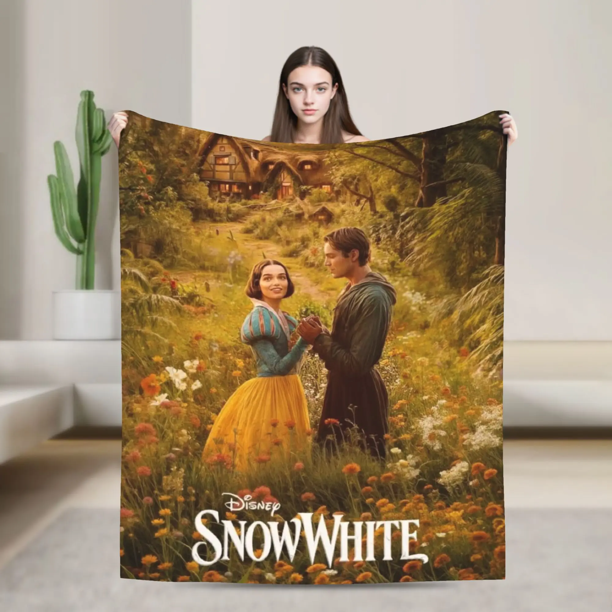

Snows White Gift Blanket For Men Women Ultra Soft Throw Blankets for Couch 50x60 Inches Multiple Sizes
