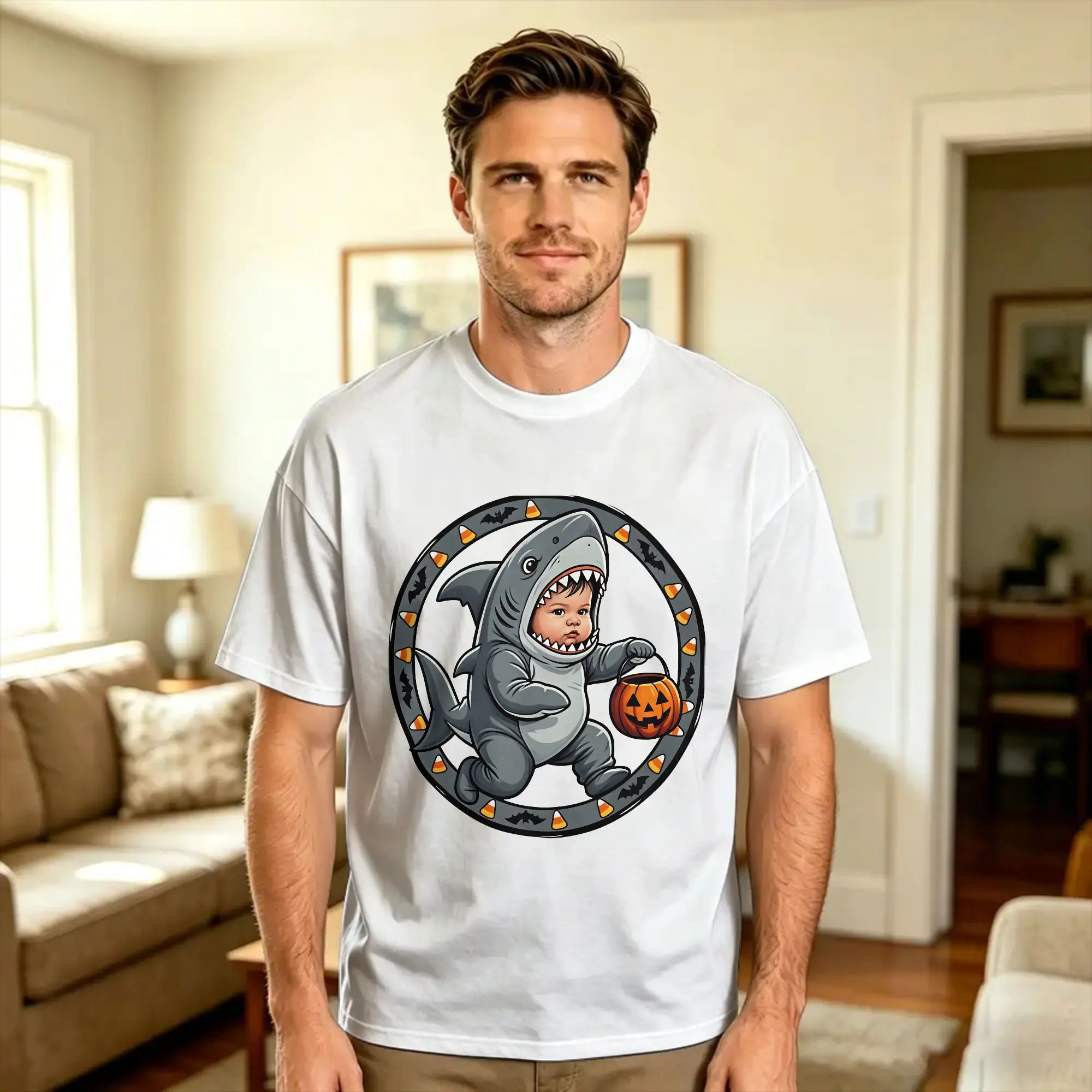 Men Women's T Shirt Chubby Shark Toddler Halloween Trick or Treat T-Shirts Fashion  Beach Tees Y2K Funny 100% Cotton Tops Gift