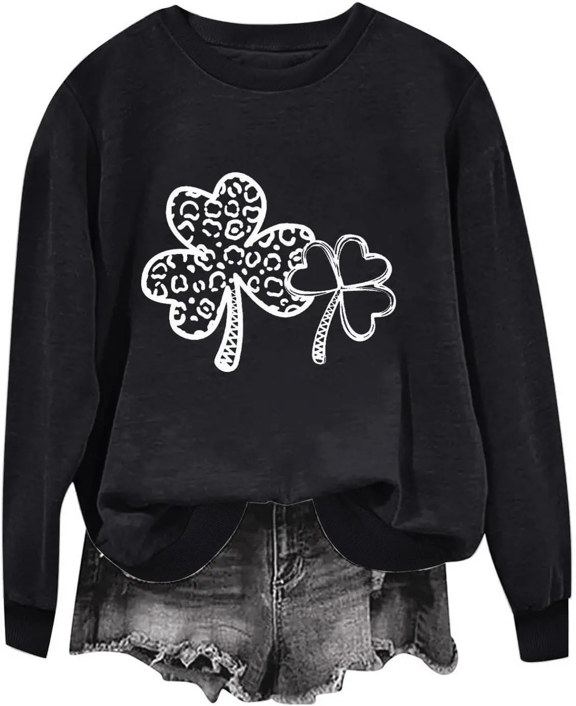 Irish Sweatshirts for Women Cute Funny Graphic Pullover Tops Lucky Shamrock Clover Sweatshirt Shirts 2024