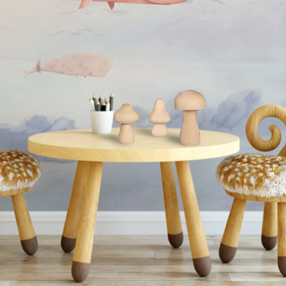 12Pcs DIY Wooden Mushroom Decor Lightweight Small Size Safe Material Kids Handcraft Supply Creative Gift Mushroom Decor