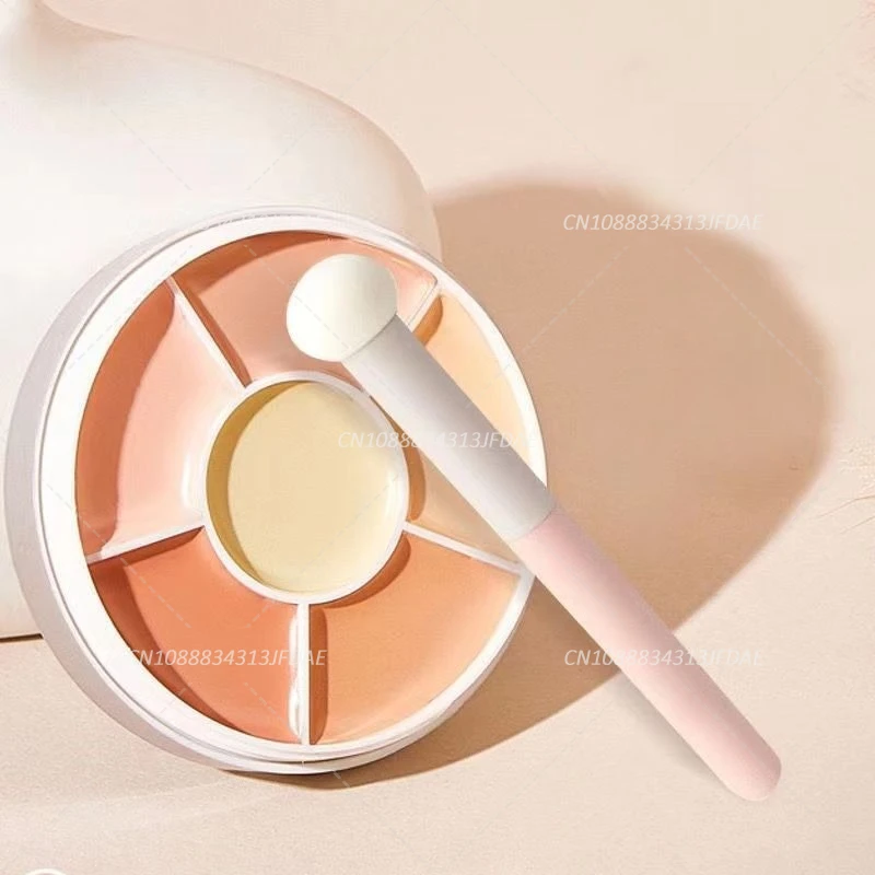 Brochas de maquillaje, base correctora en ángulo, cubierta sin costuras, círculo oscuro sintético, crema líquida, cosméticos, brocha de contorno, herramienta de belleza