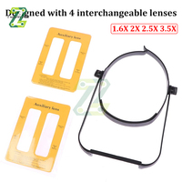 Adjustable Head Mounted Magnifying Glass With 4 Lenses 1.6X 2X 2.5X 3.5X For Inspection Installation Repair Reading