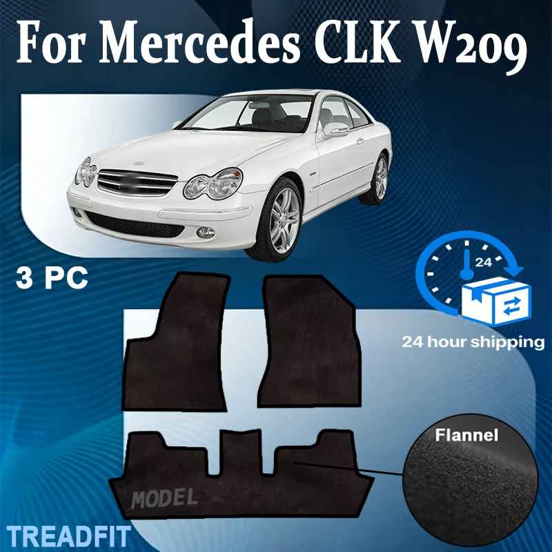 

Nylon Car velour mats front for Mercedes CLK W209 Coupe (1997 1998 1999 2000-2009) -Black