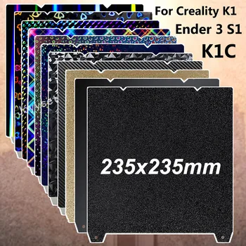 Ender 3 V3 SE/KE Yapı Plakası için PEI Levha K1C Creality Ender 3 S1/Pro K1 için Siyah Pürüzsüz PEI PEO PET Çift Taraflı Baskı Plakası