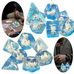 7Pcs/Set Polyhedral Animal Dolphin Dice Set Game Dice For TRPG DND Accessories Polyhedral Dice For Board Card Game Math Games