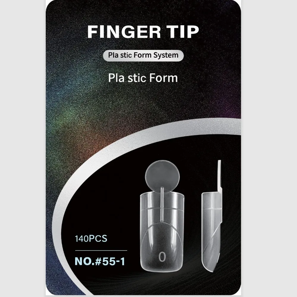 

140PCS Matte Surface French Nail Dual Forms 14 Sizes Quick Extension Acrylic Nail Art Mold Reusable with Inner French Line