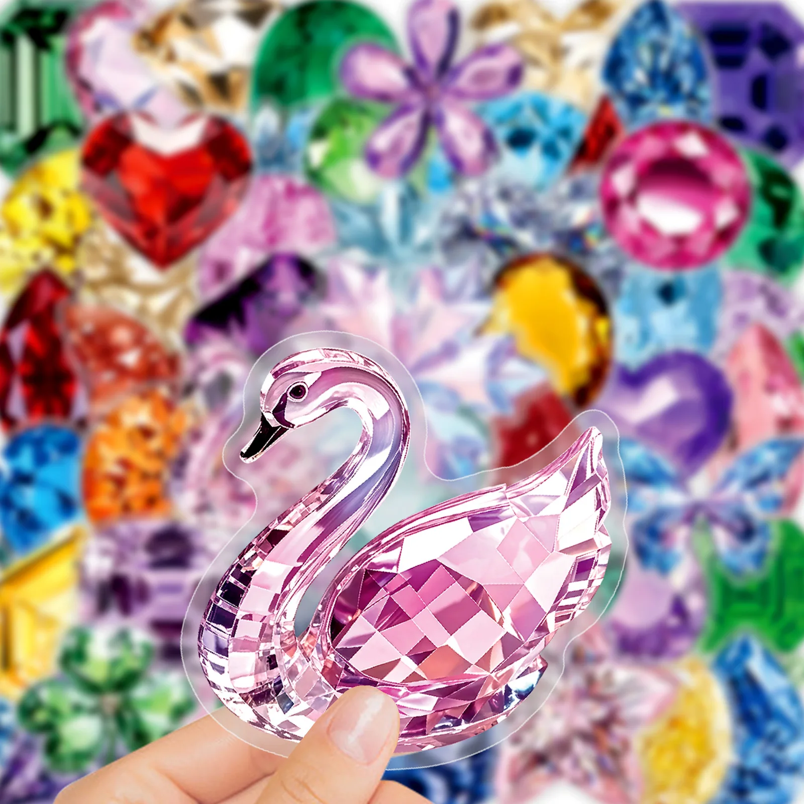50PCS Diamond Jewelry Stickers Graffiti Stickers DIY Diary Phone Case Handmade Scrapbook Aesthetic Stickers