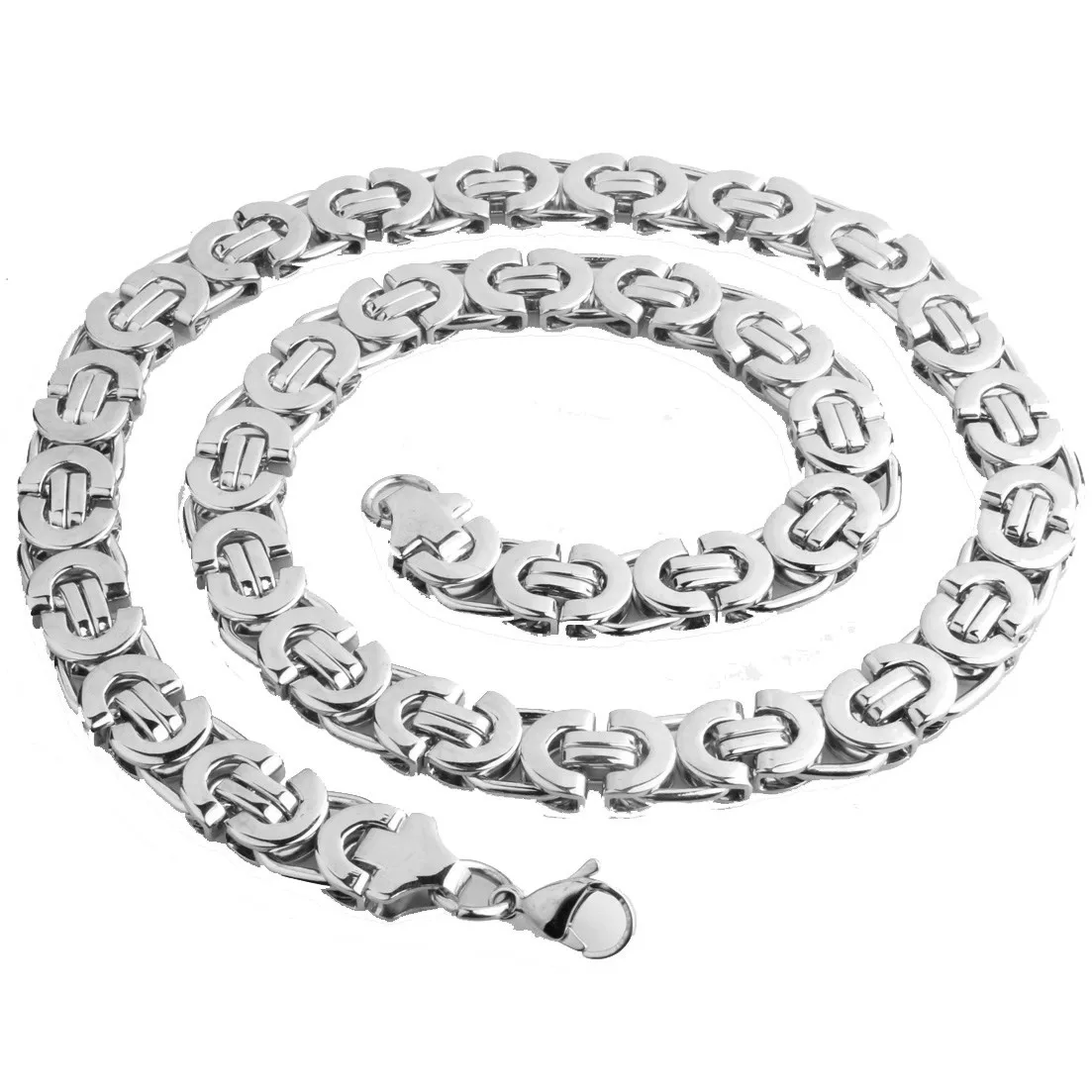 6MM 8MM 11MM Stainless Steel Flat Byzantine Chains Necklaces or Bracelets For Men Women Chain Jewelry Gifts