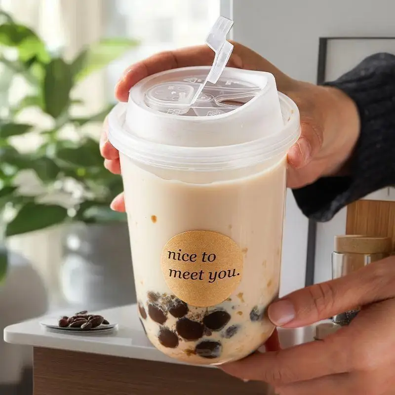 10 copos transparentes para café com tampa, copos descartáveis em formato de U para bebidas quentes, chá com leite, copos para viagem, oferta imperdível