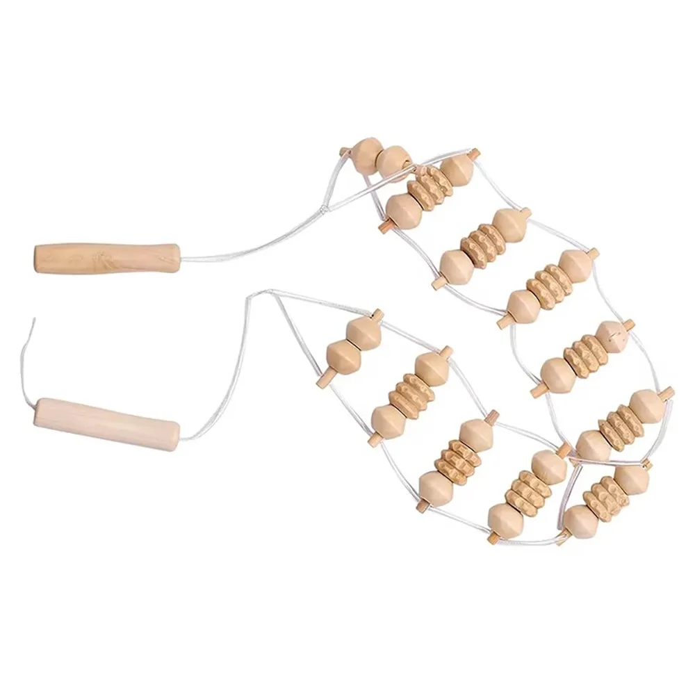 

Новая деревянная массажная палочка, длинный портативный массажер для спины, массажер, роликовая веревка, коррекция фигуры