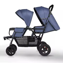 High Landscape Twin Baby Stroller Lightweight Foldable Can Sit and Lie Down Two Child Twin Baby Bb Stroller