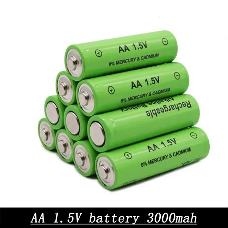 1-20PCS AA 3000MAH 1.5v premium battery 1.5v battery rechargeable Ni-MH Rechargeable Battery 2A Baterias for Camera Flashlight