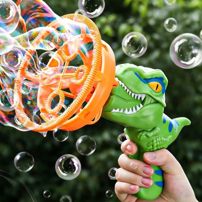 Dinosaur Electric Bubble Gun Automatic Handheld Soap Bubble Blowing Machine Outdoor Game Kid Toy Party Wedding Birthday Gifts