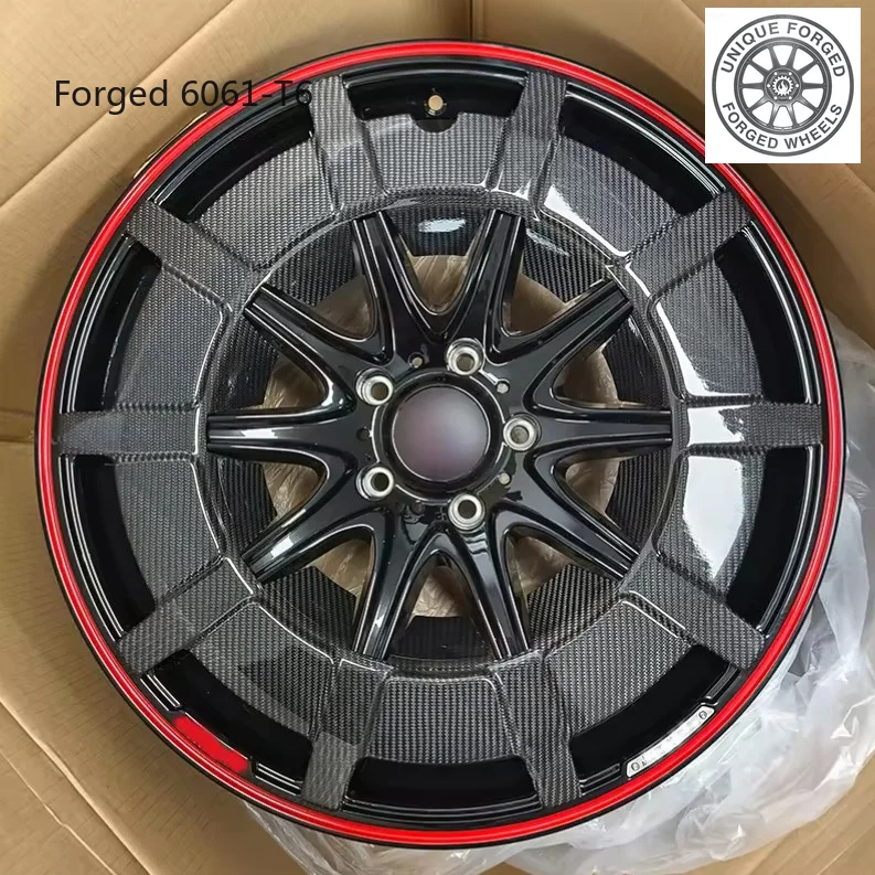 26 Style 18 19 20 21 22 23 24 Inch Carbon Fiber Ring Alloy Forged Wheels Deep Concave Passenger Car Rims 5x130