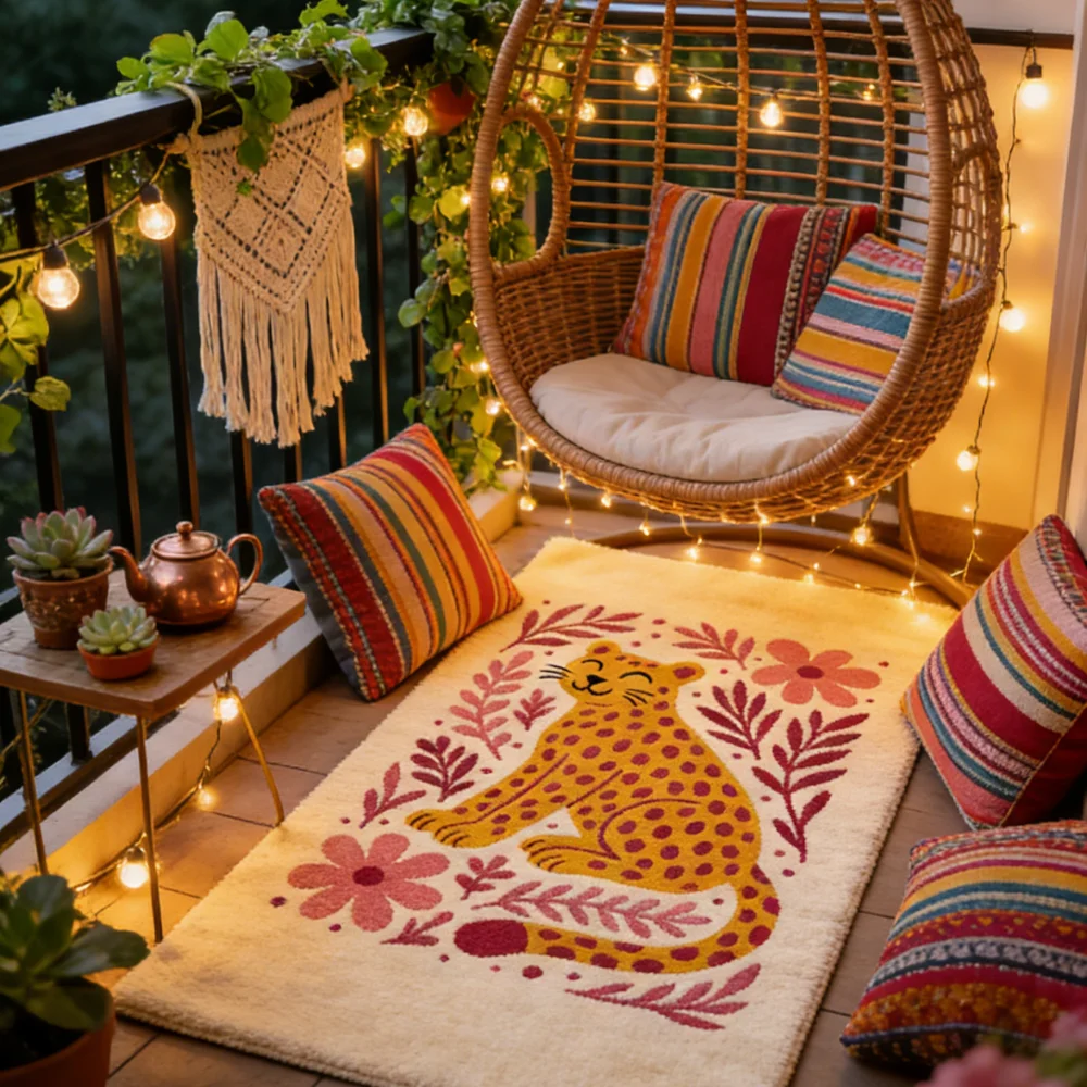 

FluffyFluffy Carpet For Living Room，Floral Kids Education Plush Nursery Play Mat，Tiger Modern Area Rug，Soft Hairy Bedroom Rug