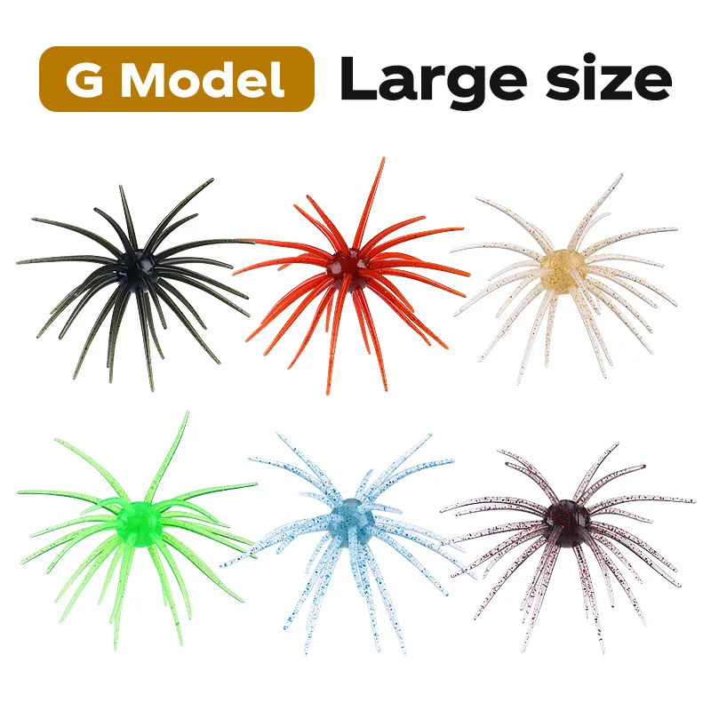 WEIHE 6 Stück Schwimmende Seeigel-Softköder für Outdoor-Angeln Angelköder – Detail 1