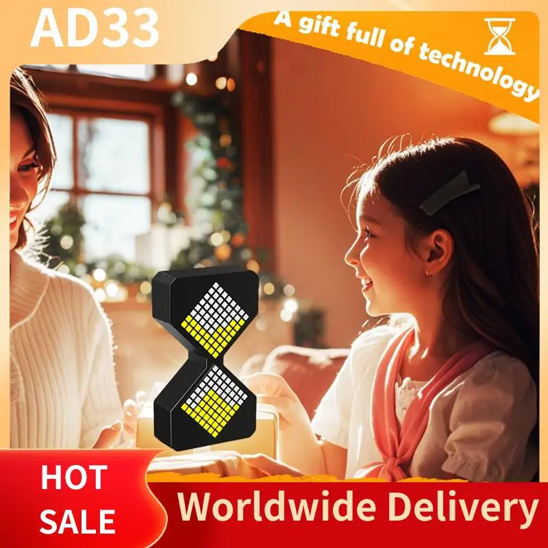 Top Deals Digital Electronic Hourglass Night Light Adjustable Gravity Hourglass Timer For Room White