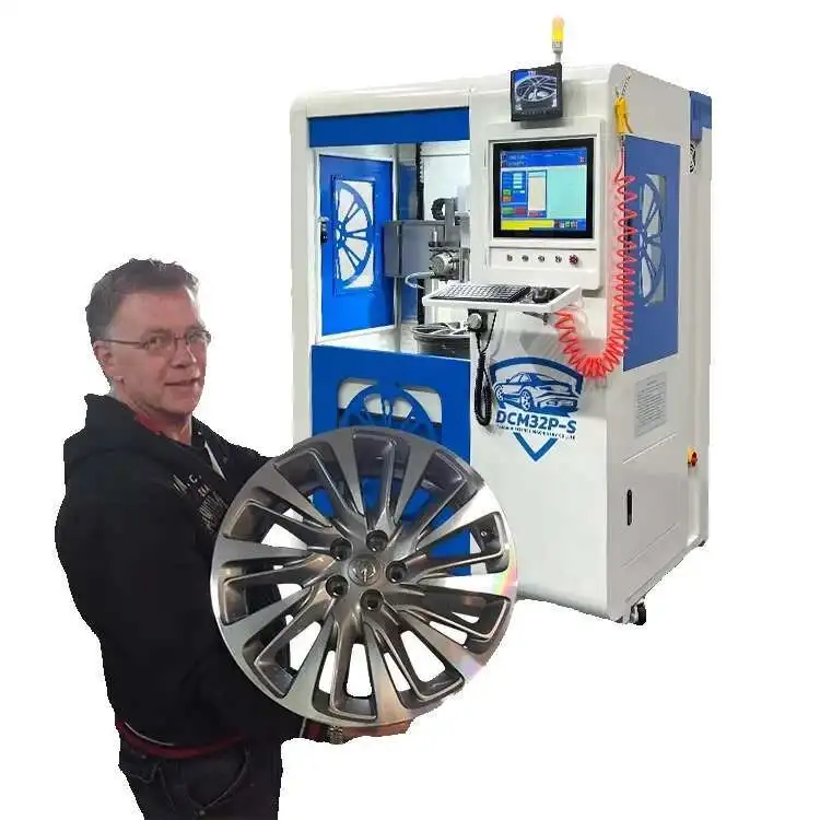 HIENCE سبيكة هاين العمودي Cnc عجلة ضياء قطع مخرطة حافة معدات إصلاح للبيع Dcm32p-S
