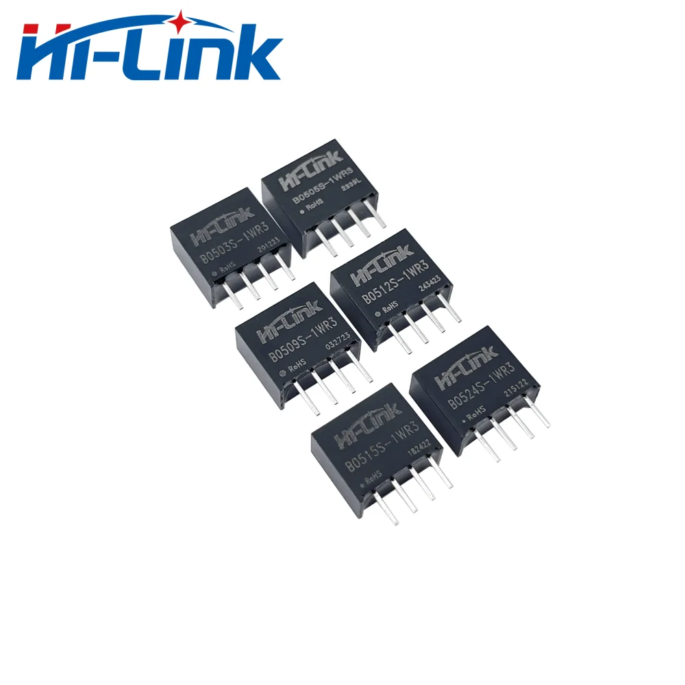 Hilink 5V〜3.3V 5V 9V 12V 15V 24V B0505S-1WR3 B0512S-1WR3 1W出力 DC-DC電源モジュール 調整可能絶縁 UL CE FCC認証
