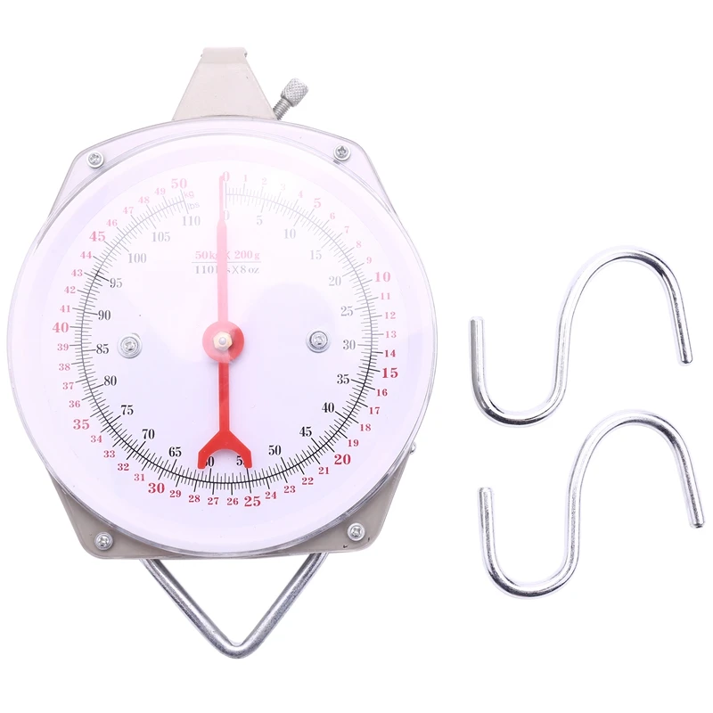 Heavy Duty Hanging Mechanical Scales Kitchen Dial Scale Multi Purpose Portable Hand Held Dial Weight Scale 110 Lb