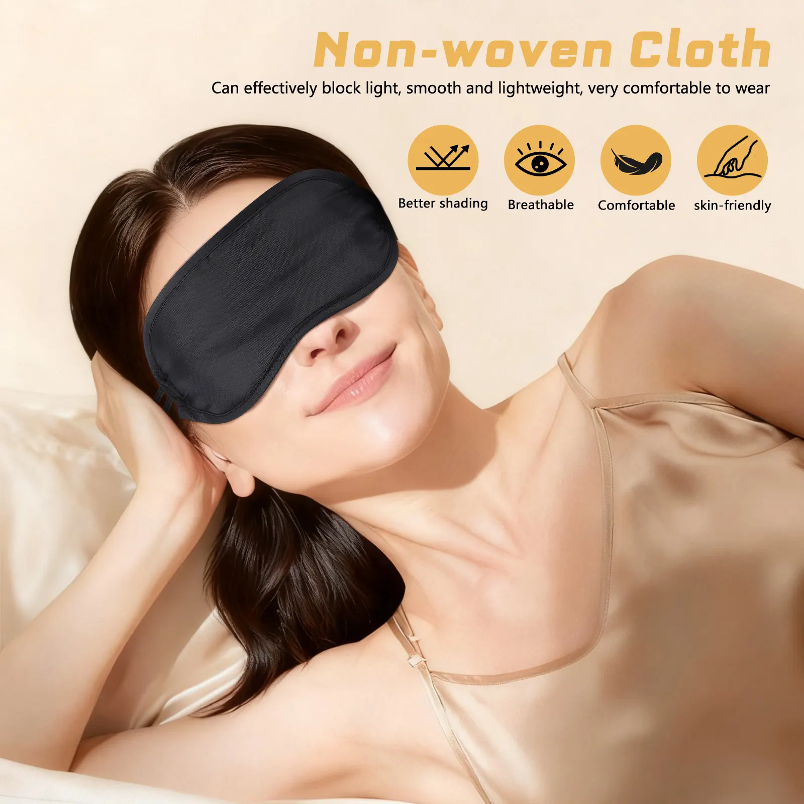 Comfortable Supple Sleep Blindfold Elastic Eye Shade Cover for Sleeping Travel Night Use Breathable Lightproof Eye Protector