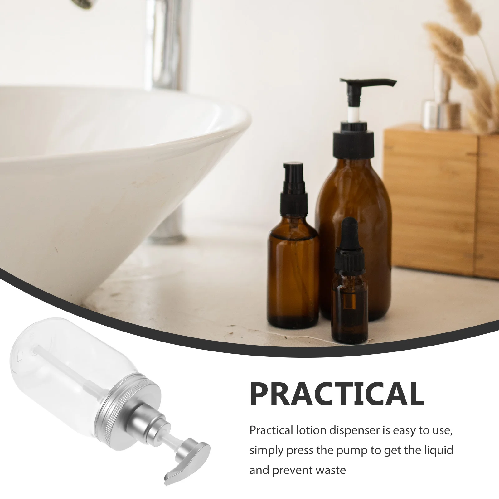 

2Pcs 450ml Shampoo Conditioner Bottles Refillable Travel PET Pump Dispenser Lotion Soap Body Wash Storage Containers