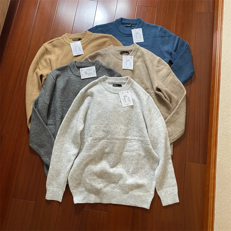 

Soft Woolen Knitted Sweater for Men Casual Fluffy Comfortable Autumn Winter Youth Active Sle Long Sve round Ne C...