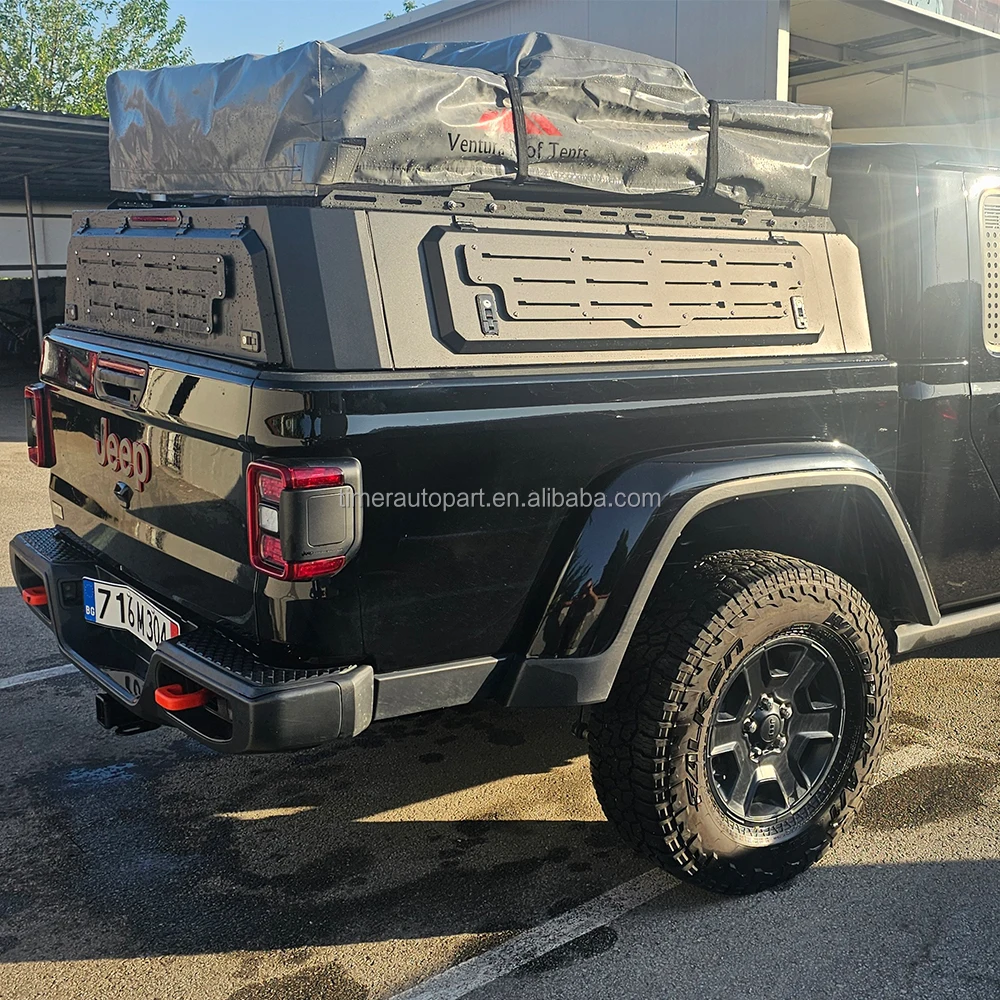 Light Weight Aluminum Travel Canopy Hard Cover for Jeep Gladiator 2019 Waterproof Camper Bed Caps Dust-Free Shell NoTent