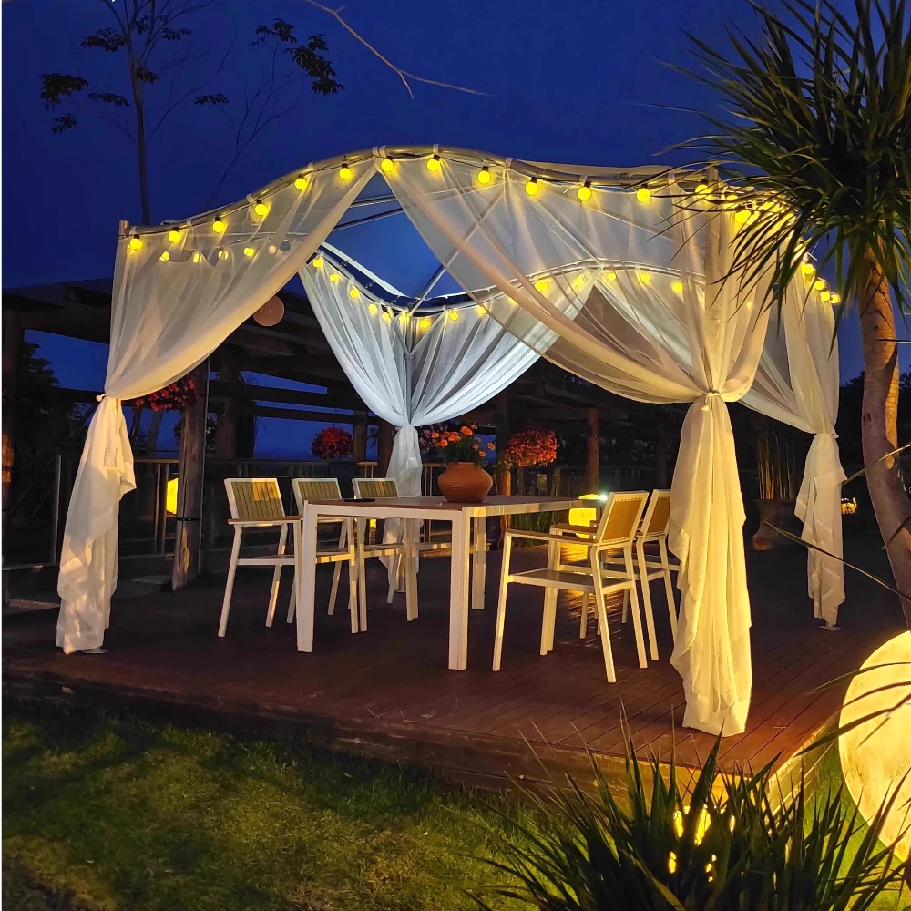 

Outdoor Pavilion Canopy Sunshade Waterproof Gauze Curtain Suitable for Afternoon Tea Leisure Courtyard Camping Fast Delivery
