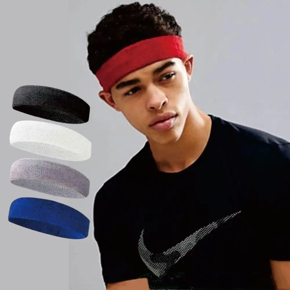 

2Pcs Cotton Athletic Headband Elastic Sweatproof Sports Headbands For Men Women Gym Fitness Sweat Hair Band Basketball Sweatband