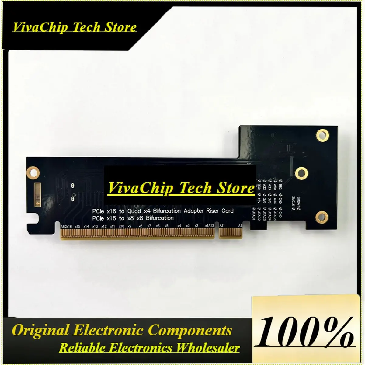 VivaSPCIe 4.0 X16 MCIO Graphics Card Split Extension Cable GEN4 Dual Split Into X8x8 Bifurcation Adapter Card
