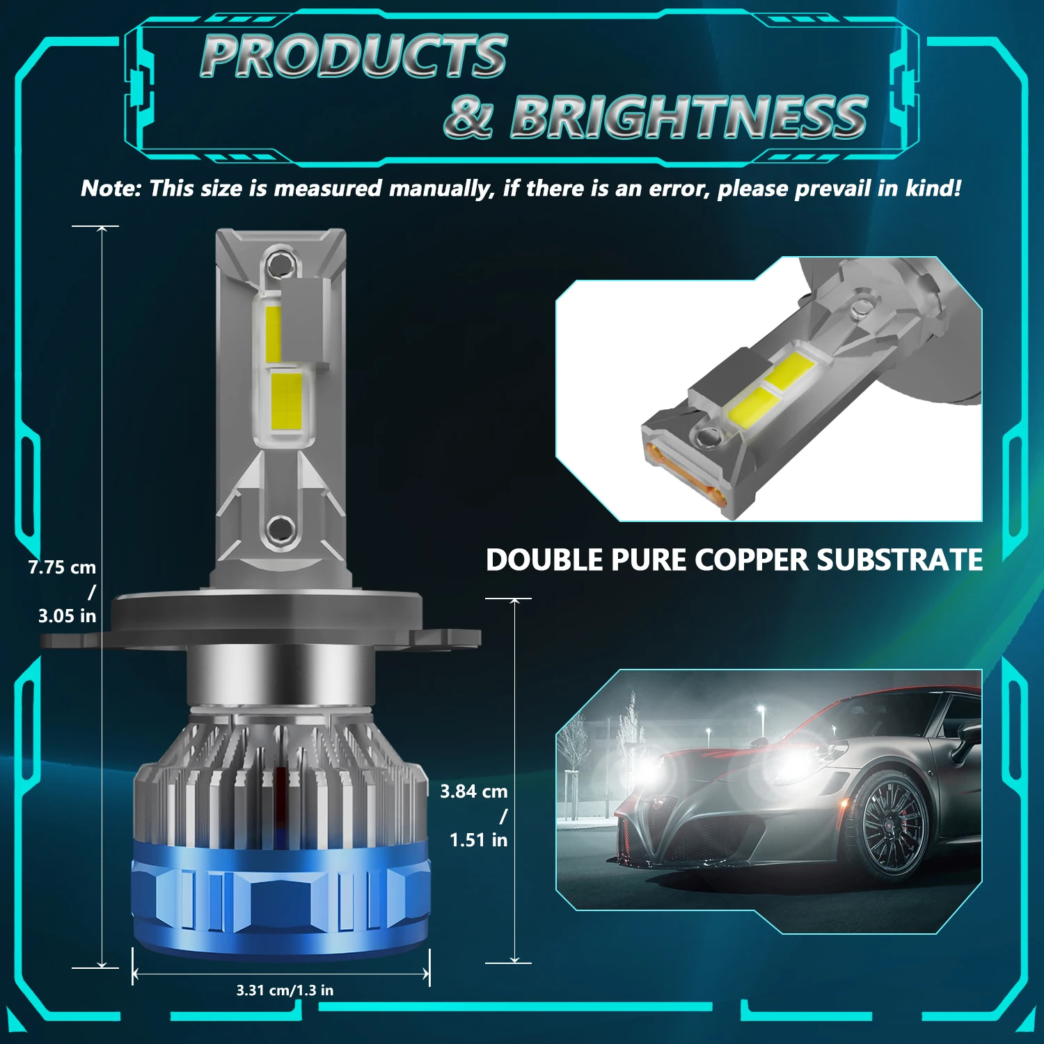 Chftsoan LED Headlight Bulb Super Bright Headlamp Canbus 1300W 150000LM H1 H4 H7 H11 9005 9006 6000K Auto Turbo Fog Light 32V