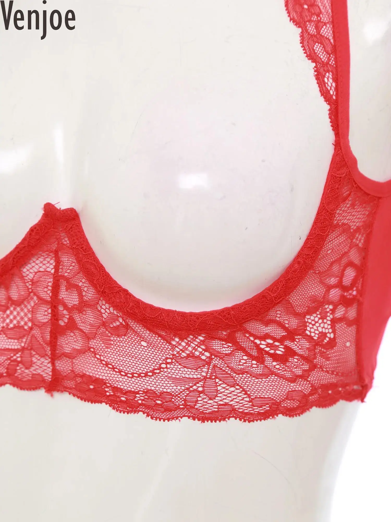 

Женское прозрачное кружевное укороченное белье на косточках для особых случаев