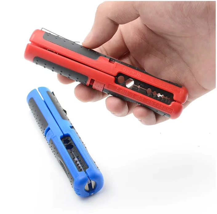 Portable Multifunctional Wire Stripper Cutter with Anti-Skid Handle Pen Clip Design for Electrical Network Cables