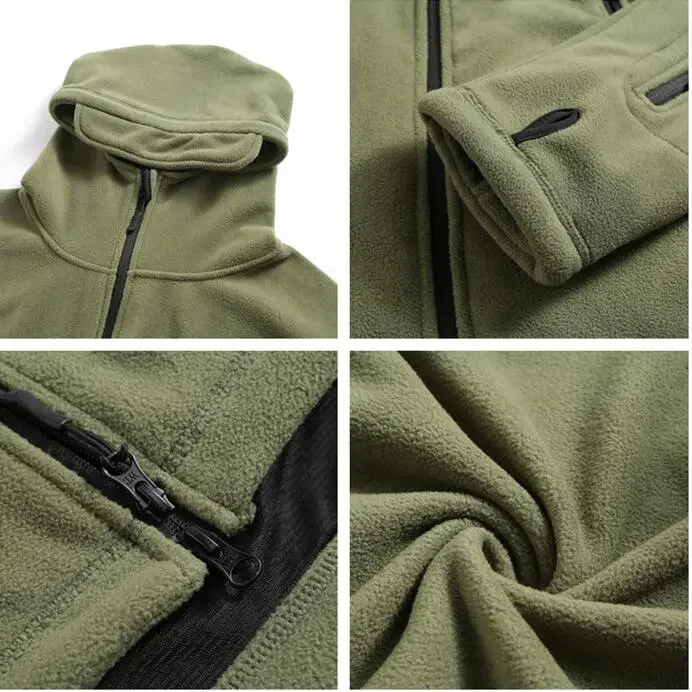 Winter Fleece Jacket Men\'s Sports Tactical Jacket Combat Jacket Military Fleece Outdoor Sports Hiking Polar Jacket