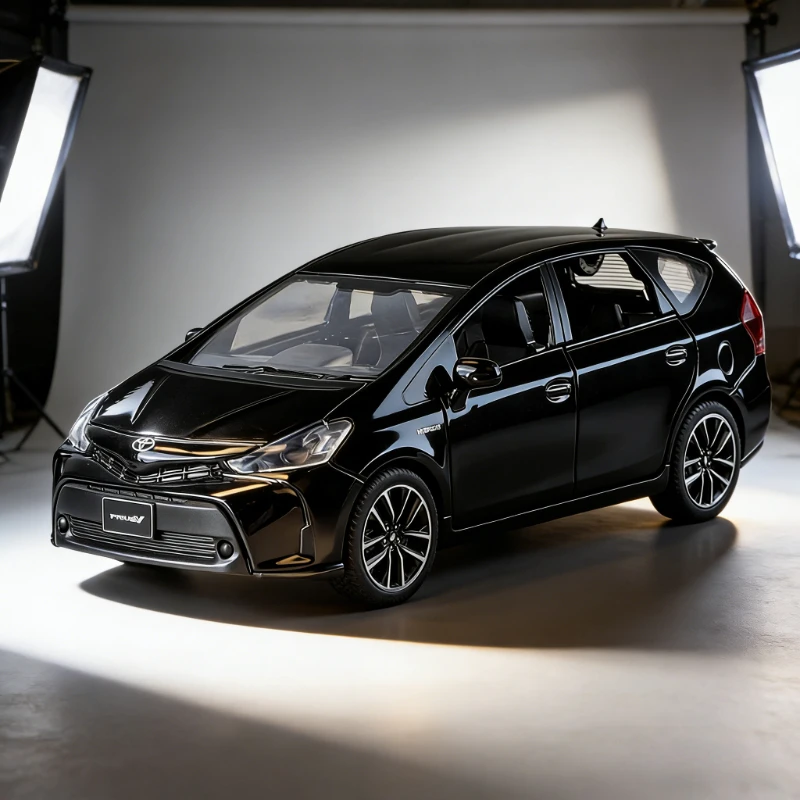 

Модель автомобиля Toyota Prius 1:32, имитационная модель из сплава с звуком и светом, открывающиеся двери, игрушечная машинка, украшение для интерьера, подарок.
