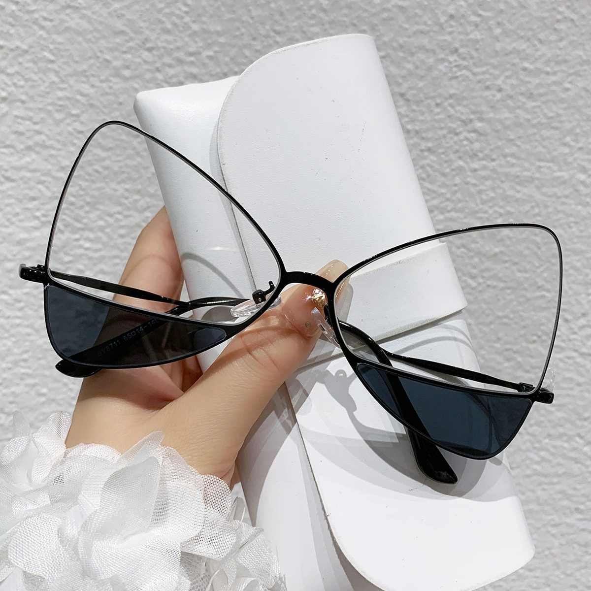Persönlichkeitsvolle Luxus-Designer-UV400-Sonnenbrille für Damen, Mädchen und Herren, trendige geometrische Brille, Vintage-Herren-Sonnenbrille (ohne Brillenetui) – Detail 6
