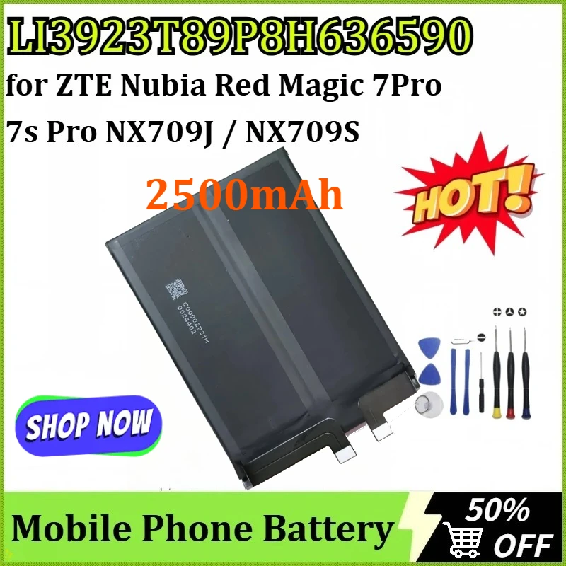 

7.78V 2500mAh LI3923T89P8H636590 Mobile Phone Battery for ZTE Nubia Red Magic 7Pro/ NX709J RedMagic 7s Pro/ NX709S Smart + Tools