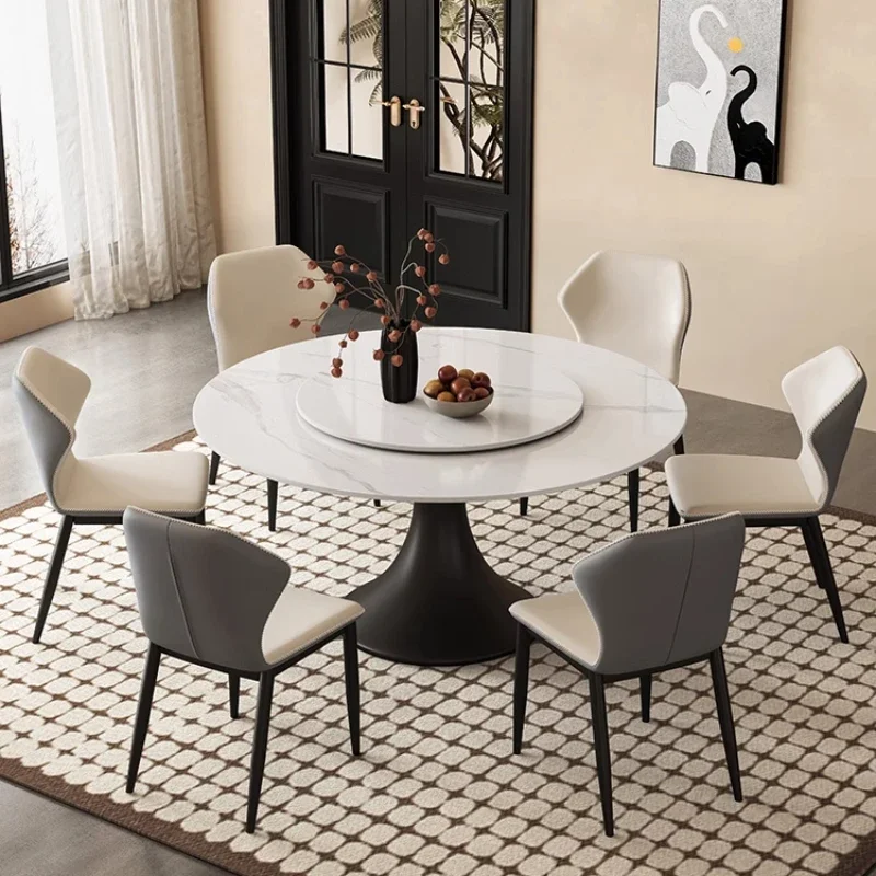 Round Design Dining Table Special Extendable Restaurant Modern Dining Table Center Newclassic Table A Manger Kitchen Furniture