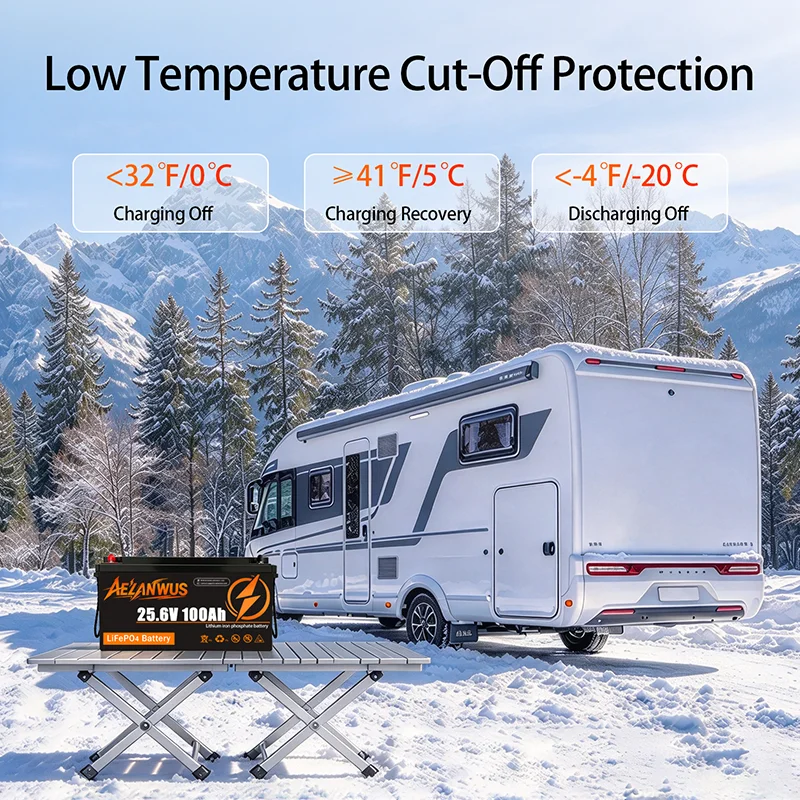 24V 100Ah LiFePO4 Lithium Iron Phosphate Battery 100A BMS 2560Wh Energy RV Camping Solar Off-grid Systems Home Storage