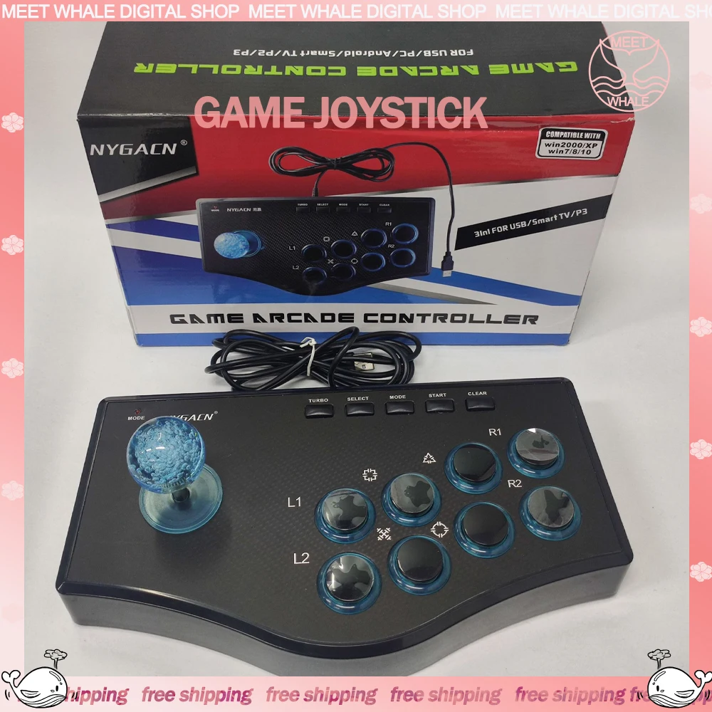 

Computer Game Joystick Wired King Of Fighters Arcade Game Joystick Usb Interface Game Joystick P2 USB Wired GamePad Child's Gift