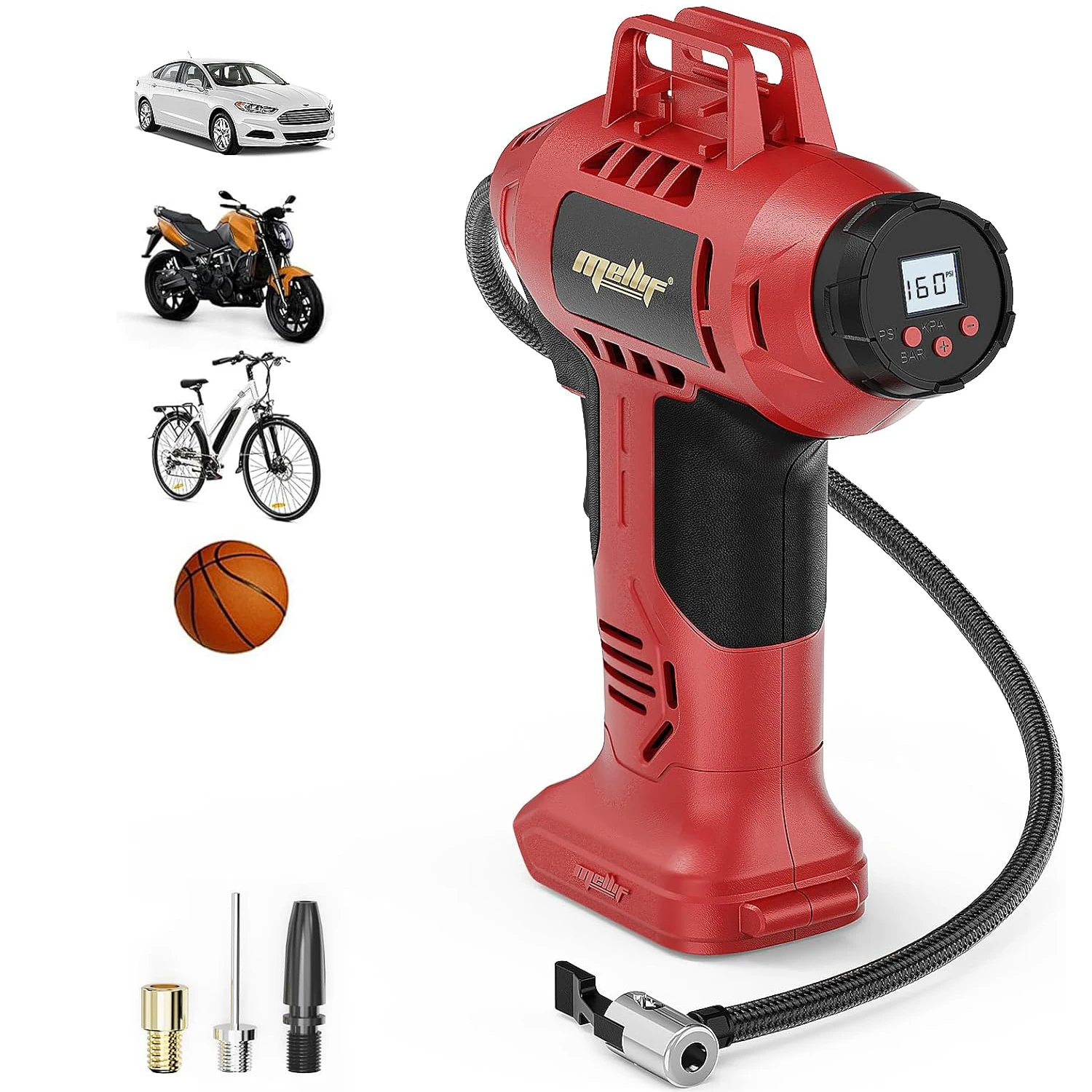 

Cordless Tire Inflator Compatible with Milwaukee 18V Battery Portable Air Compressor with LCD Digital for Car Bikes (Tool Only)