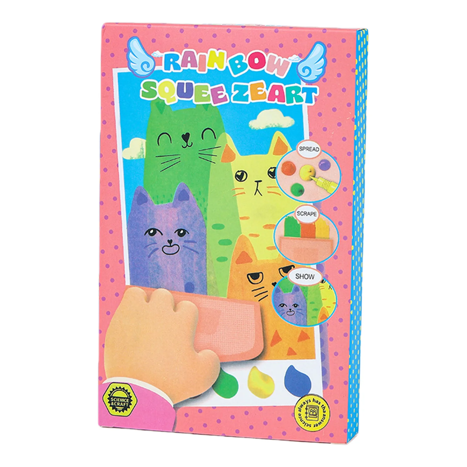 Rainbow Squeeze Art Kit Multifunctional Creative Squeegee Painting Kit Fun Craft Bookmarks Paper for Beginner Toddlers