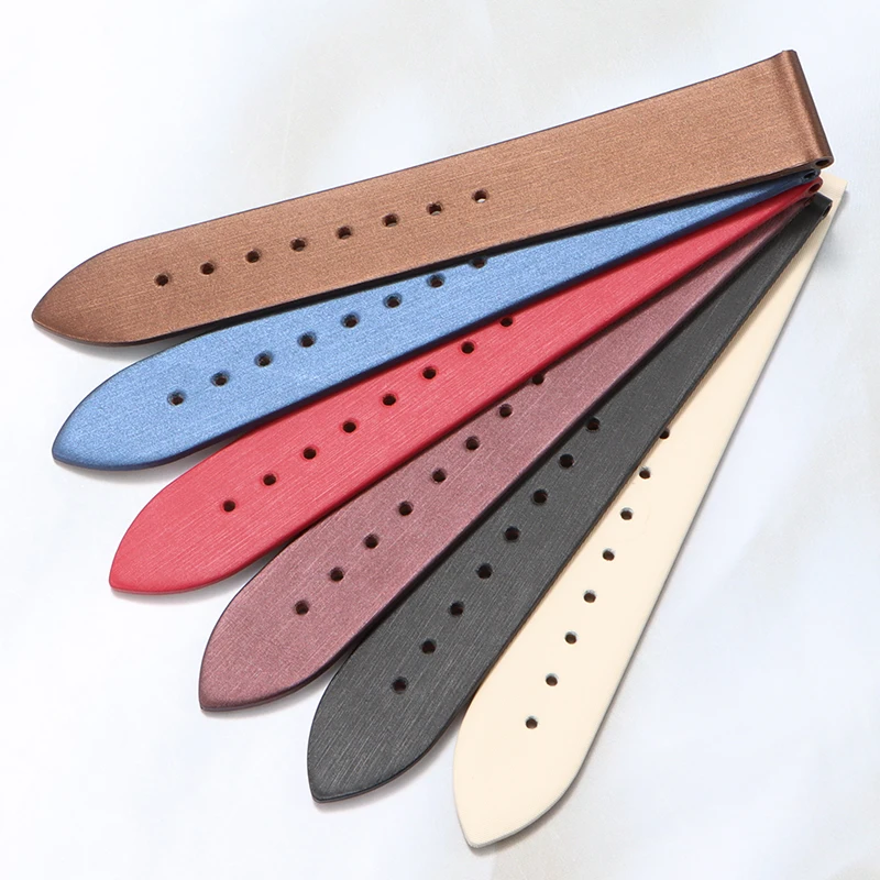 19mm brown Silk Watch Strap Replacement for Frederique Constant FC-310 Heart Beat Ladies Watch Soft Fabric Wrist Band for Women